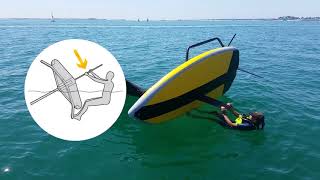 Righting the Tiwal 3 after capsizing (kid)