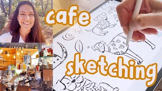 🎨 Cozy coffe shop vibes ☕️ A day in my life in Brighton - Come cafe-sketching with me in Brighton! 🐕