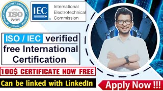 ISO / IEC free international certification | information security certification | Free certificate
