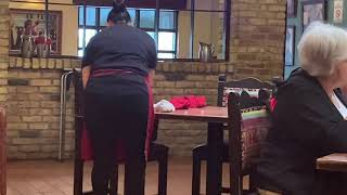 EL FENIX FILTH USING SNOT RAGS TO WIPE TABLE & STILL Laying it in TRAY WITH FILTHY DISHES