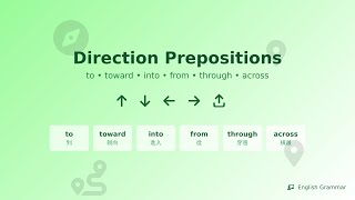 Prepositions of Direction - Illustrated English Series(圖解英文方式介系詞 英語の方向を表す前置詞のイラスト 영어 방향 전치사의 예시)