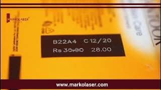 Laser marking on FMCG products | label printing MRP, manufacturer, alphanumeric character|Markolaser