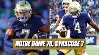 "Jeremiyah Love is the best player in CFB!" — HEISMAN?! Notre Dame wins 70-7 vs. Syracuse