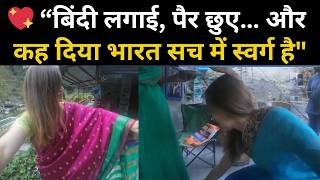 🌿 Foreign Traveler Shocked by Indian Village Life | Saree, Bindi & Blessings in Uttarakhand
