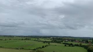 Somerset countryside - views to Glastonbury Tor from BurrowMump in Somerset! #Somerset #Glastonbury