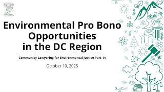 Environmental Pro Bono Opportunities in the DC Region