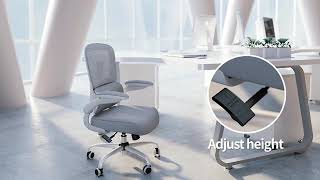 Serta® Hannah Executive Home Office Desk Chair, Ergonomic Mid-Back with Lumbar Support, Firm Seat
