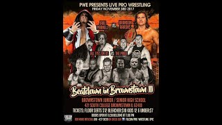 PWE Archives - Beatdown in Brownstown 3 - Tyler Copeland vs. Orange Lazarus - November 3rd, 2017