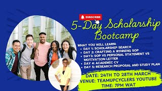 Day One of the "5-Day Scholarship Bootcamp" – Finding & Selecting the Right Scholarship.