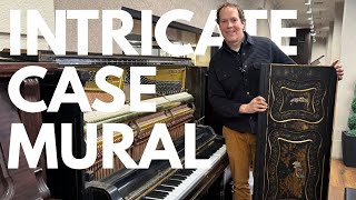 AFTER: Unique Intricate Case Mural 1911 Ludwig & Co. Heirloom Upright Piano Rebuild!