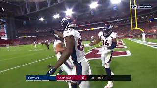 Broncos Sanders throws a pass to Sutton for a diving catch & TD