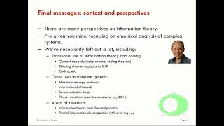 Information Theory and Complex Systems - Wrap-up