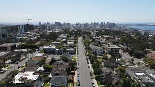 Aerial view of house in San Diego suburb, California, USA