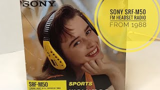 Sony SRF-M50 Headset FM Radio From 1988 (video 54)