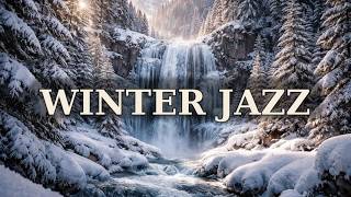 Frozen Waterfall in Snowy Forest - Vintage Instrumental Jazz Background Music