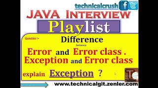 Difference between Error and Error class in JAVA || JAVA Interview PlayList || HINDI