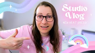 Studio Vlog - Using My NEW HTVRont Auto Heat Press! 😱 Making EXCLUSIVE Patreon Tote Bags