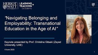 Navigating Belonging and Employability: Transnational Education in the Age of AI