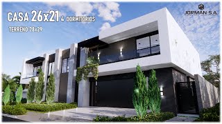 Modern House Design with 4 Bedrooms Family Home | 26x21m 2 Storey | Jorman HomeDesigns