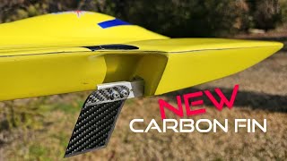Best Laps Yet!  NEW Carbon Fiber Turn Fin J&R Marine H26 Hydroplane Air Splitter Mod