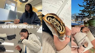 busy uni life vlog✩ | introvert diary | labs | library study | matcha unboxing | cook, eat, groceryෆ