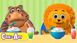 Chiki Art | Morning Routine | Squishy The Dinosaur | Fun Learning Video for Kids