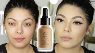 NEW NYX COSMETICS TOTAL CONTROL DROP FOUNDATION REVIEW FIRST IMPRESSION TUTORIAL
