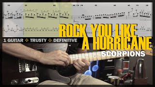 Rock You Like a Hurricane | Guitar Cover Tab | Solo Lesson | Backing Track with Vocals 🎸 SCORPIONS
