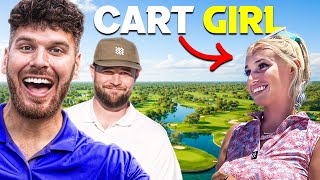 BLONDE CART GIRL SHOOTS HER SHOT.... (Strangest round of golf EVER)