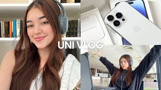 UNI VLOG | simple and casual (but productive) days, unboxing iphone 14 pro max & grocery shopping 🍎