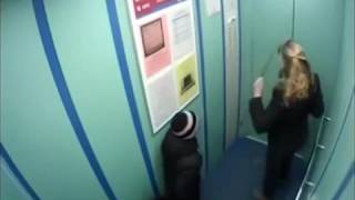 Dog is nearly hanged while Leash Gets Caught In Elevator Doo