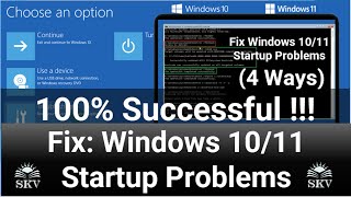 How to Fix Windows 10/11 Startup Problems using Command Prompt (Complete Tutorial) | 4 Ways to Fix