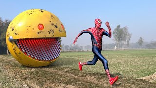 SPIDERMAN vs PACMAN IN REAL LIFE | Compilation Video END 2024 | #christmasspecial