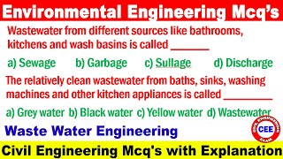 Waste water Engineering mcq | treatment of sewage water mcq, Environmental science & Engineering mcq