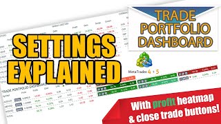 Trade Portfolio Dashboard For MT4 & MT5 - Settings In Detail