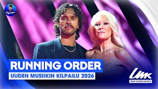 🇫🇮 UMK 2026: Running Order