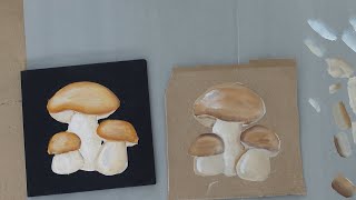 Painting Fun and Easy Mushrooms in Acrylics