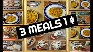 1 Day $1 3 Meals Low Budget Food Challenge- VR to Atomic Shrimp