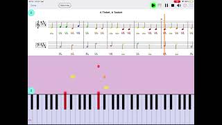 "A Tisket, A Tasket" - Color-coded simple piano sheet music for beginners (iOS, Android, laptop)