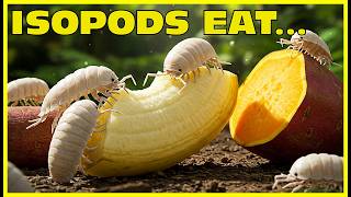 Cute Isopods Eat Banana And Sweet Potato in their Terrarium! ✨ 4K Time lapse.