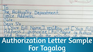 Authorization Letter Sample Tagalog | Authorization Letter