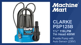 Clarke PSP125B 1½" 400W 116LPM 7m Head Puddle Pump With Auto Sensor (230V)