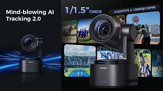 OBSBOT Tail 2 PTZR NDI Camera 4K@60FPS, Pro AI Tracking, Live Streaming for Education, Conference