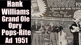 Hank Williams 1951 Pops-Rite Grand Ole Opry Ad