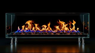 🔥 Cozy Modern Fireplace Ambience for TV LIVE – Endless Panoramic Flames for Sleep (24/7)
