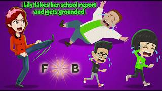Lily fakes her school report and gets grounded / Welcome back to Lily English Story!