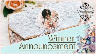 Lucky Winner Announcement: Whispers Junk Journal Folio Cover with Shabby Chic Craft Supplies