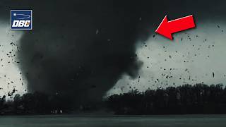 Debris filled the air as a tornado swept through the state of Michigan, USA.