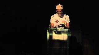 Poet Inua Ellams reading at the Purcell Room, Southbank