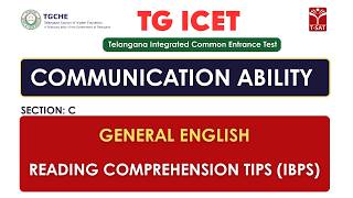 ICET | Communication Ability (Section-C) : General English : Reading Comprehension Tips(IBPS) |T-SAT